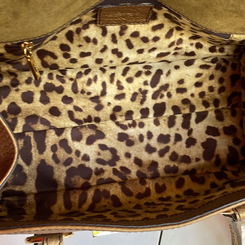 DOLCE & GABBANA vintage golden bronze shoulder handbag, never used - Picture 8 of 14